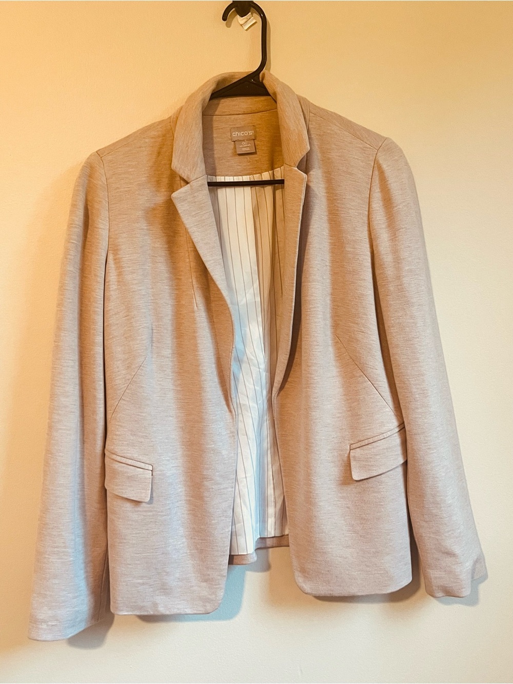 Chico's Light Cream Open-Front Blazer